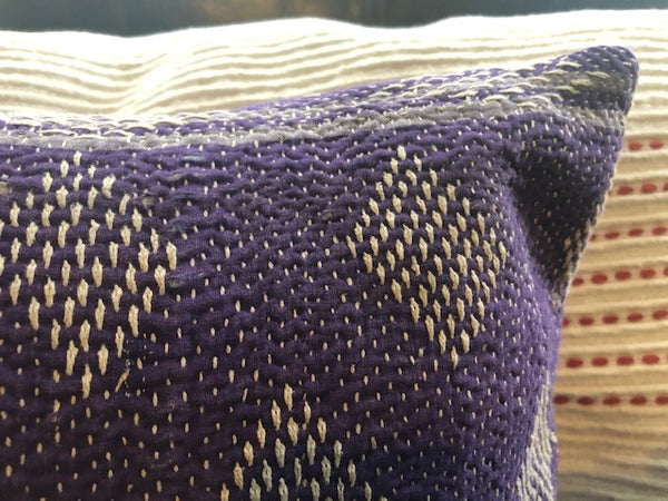 Purple Kantha Cushion Covers