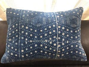 Indigo Hand-dyed + Hand blocked Printed Pillow Cover