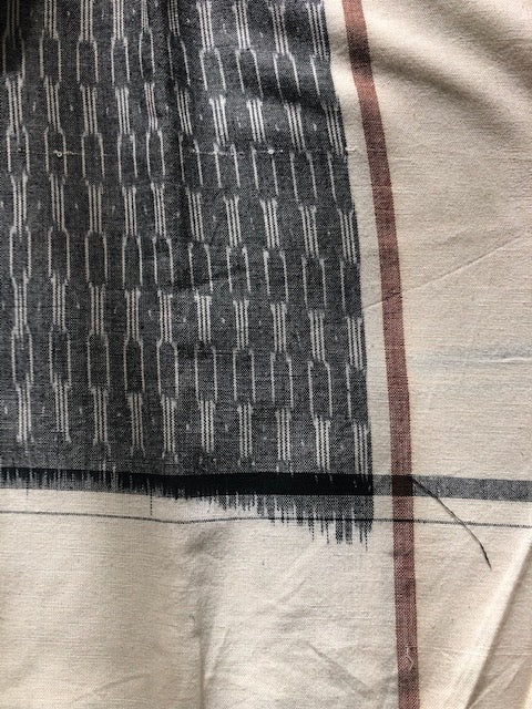 Grey-Off-White IKAT Cotton Table Runner