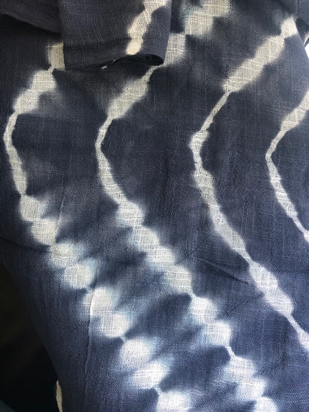 Indigo Tie + Dye Cotton Handloom Scarf
