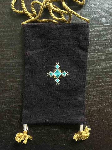 Shoulder Pouch with Tribal Embroidery